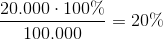 \frac{20.000 \cdot 100\%}{100.000} = 20\%