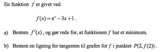 Funktion har minimum - Matematik Studieportalen.dk