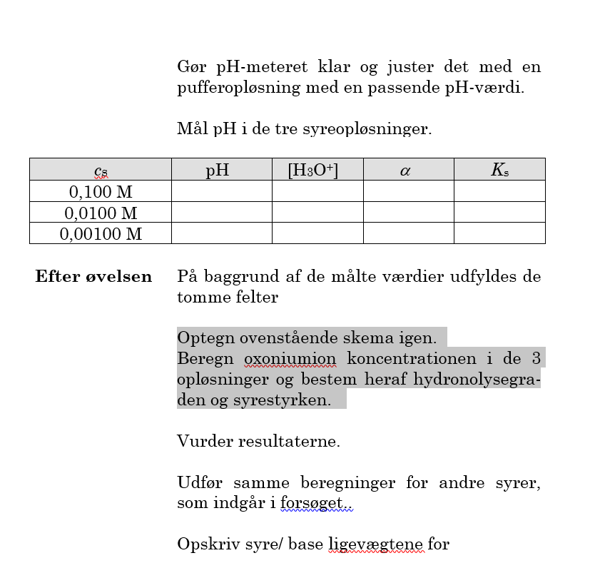 Il Uheldig uudgrundelig oxonium ion koncentration - Kemi - Studieportalen.dk