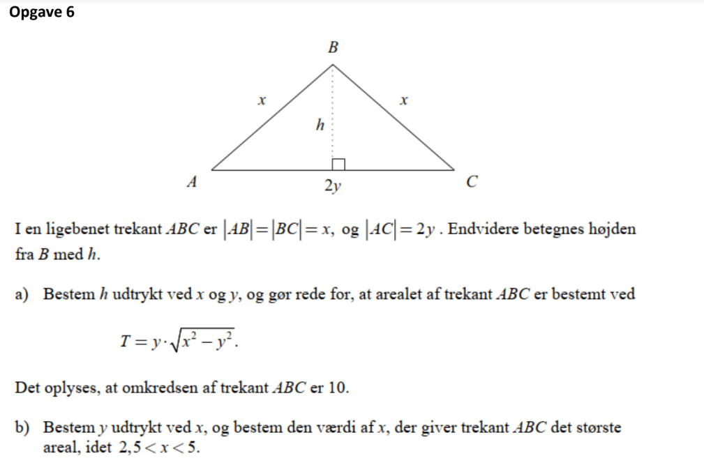 Matematik: I en ligbenet trekant ABC er AB= siden Matematik Studieportalen.dk