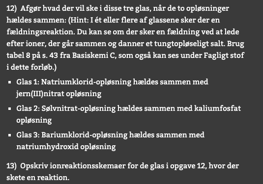 fældningsreaktion/opløsninger og - Kemi Studieportalen.dk