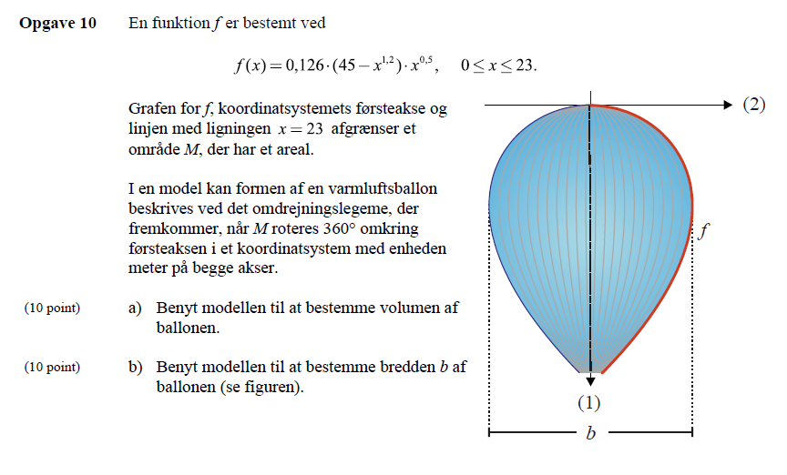 beundring Northern typisk Bestemmelse af Volume og Bredde af en ballon - Matematik - Studieportalen.dk