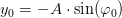 y_0=-A\cdot \sin(\varphi _0)
