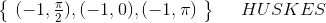 \begin{Bmatrix} ~(-1,\frac{\pi}{2}),(-1,0),(-1,\pi)~ \end{Bmatrix}~~~~ HUSKES