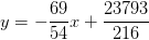 y=-\frac{69}{54}x+\frac{23793}{216}