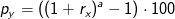 p_y=((1+r_x)^{a}-1)\cdot 100