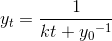 y_t=\frac{1}{kt+{y_0}^{-1}}