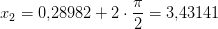 x_2=0{,}28982+2\cdot \frac{\pi }{2}=3{,}43141