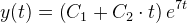 y(t)=\left ( C_1+C_2\cdot t \right )e^{7 t}