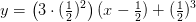 y=\left ( 3\cdot (\tfrac{1}{2})^2 \right )(x-\tfrac{1}{2})+(\tfrac{1}{2})^3