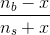 \frac{n_b-x}{n_s+x}