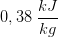 0,38\; \frac{kJ}{kg}