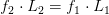 f_2\cdot L_2=f_1\cdot L_1