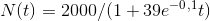 N(t)=2000/(1+39e^-^0^,^1t)