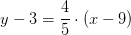 y-3=\frac{4}{5}\cdot \left ( x-9 \right )