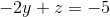 -2y+z=-5