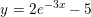 \small y=2e^{-3x}-5