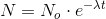 N=N_o\cdot e^{- \lambda t}