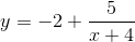 y = -2 + \frac{5}{x + 4}