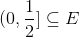(0,\frac{1}{2}] \subseteq E