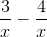 \frac 3x - \frac 4x