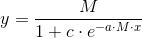 y=\frac{M}{1+c\cdot e^{-a\cdot M\cdot x}}