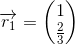 \overrightarrow{r_1}= \begin{pmatrix} 1\\\frac{2}{3} \end{pmatrix}