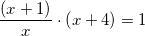 \small \frac{\left (x+1 \right )}{x}\cdot \left ( x+4 \right ) \right ) \right )=1