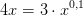 4x=3\cdot x^{0,1}