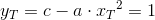y_T=c-a\cdot {x_{T}}^{2}=1