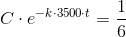 C\cdot e^{-k\cdot 3500\cdot t}=\frac{1}{6}