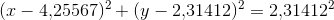 (x-4{,}25567)^2+(y-2{,}31412)^2=2{,}31412^2