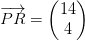 \overrightarrow{PR}=\begin{pmatrix} 14\\4 \end{pmatrix}