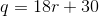 q=18r+30