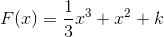 F(x)=\frac{1}{3}x^3+x^2+k