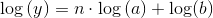 \log\left (y \right )=n\cdot \log\left ( a \right )+\log(b)