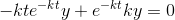 -kte^{-kt}y+e^{-kt}ky=0