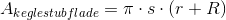 A_{keglestubflade}=\pi \cdot s\cdot \left ( r+R\right )