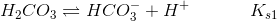 H_2CO_3 \rightleftharpoons HCO_3^-+H^+ \ \ \ \ \ \ \ \ \ \ K_{s1}
