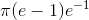 \pi (e-1)e^{-1}