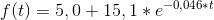 f(t)=5,0+15,1*e^{-0,046*t}