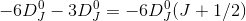 -6D_J^0 -3D_J^0 = -6D_J^0(J+1/2)