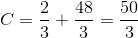 C=\frac{2}{3}+\frac{48}{3}=\frac{50}{3}