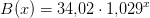 B(x)=34{,}02\cdot 1{,}029^x