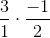 \frac{3}{1}\cdot \frac{-1}{2}