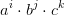 a^i \cdot b^j \cdot c^k