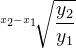 \sqrt[x_2-x_1\, \, \, \, ]{\frac{y_2}{y_1}}