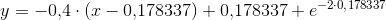 y=-{0,}4\cdot (x-0{,}178337)+0{,}178337+e^{-2\cdot 0{,}178337}