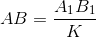 AB = \frac{A_{1}B_{1}}{K}