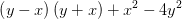 \left ( y-x \right )\left ( y+x \right )+x^2-4y^2